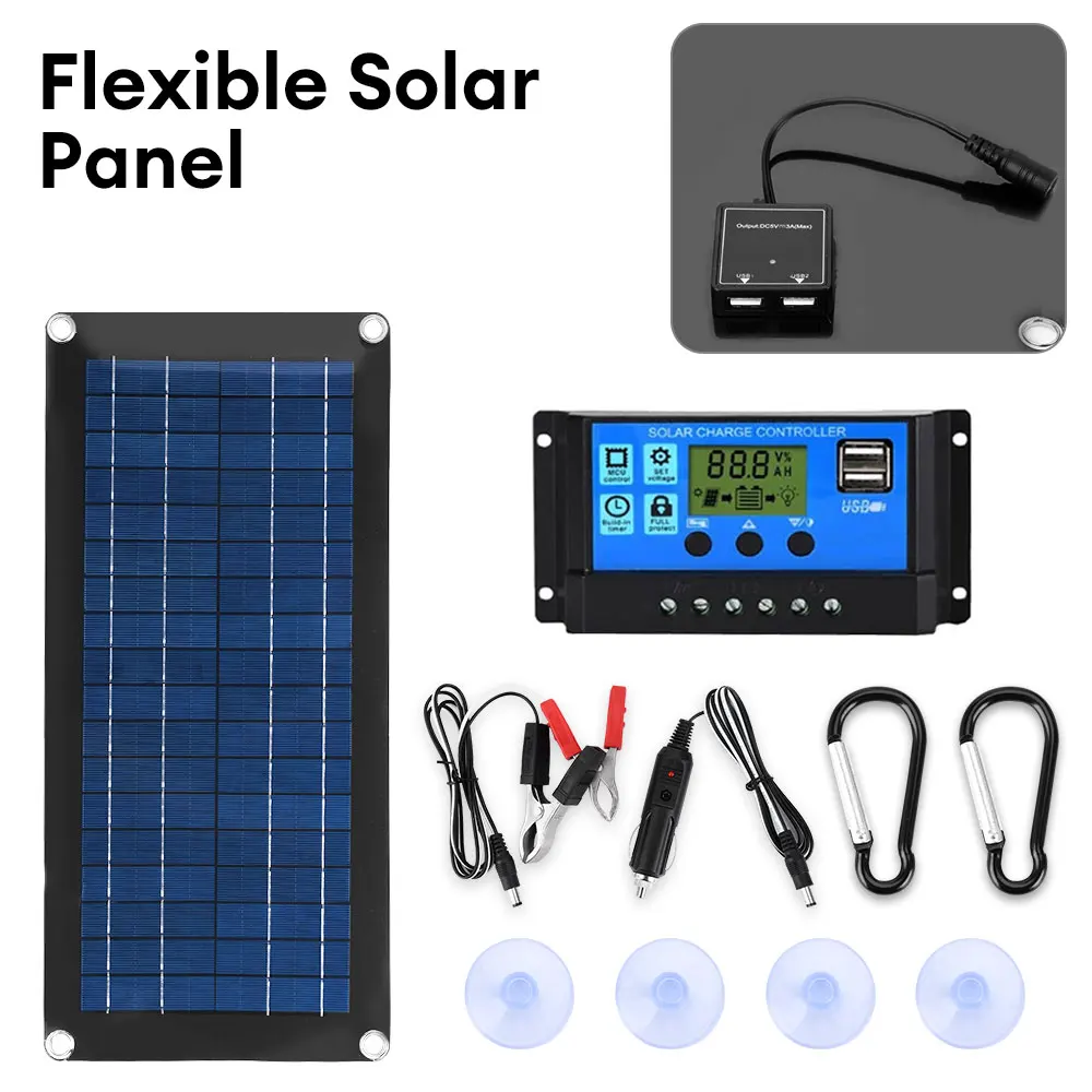 1000W Flexible Solar Panel 12V Solar Cell 10A-100A Controller Solar Plate Kit for Phone RV Car Caravan Camping Outdoor Battery
1000W Flexible Solar Panel 12V Solar Cell 10A-100A Controller Solar Plate Kit for Phone RV Car Caravan Camping Outdoor Battery