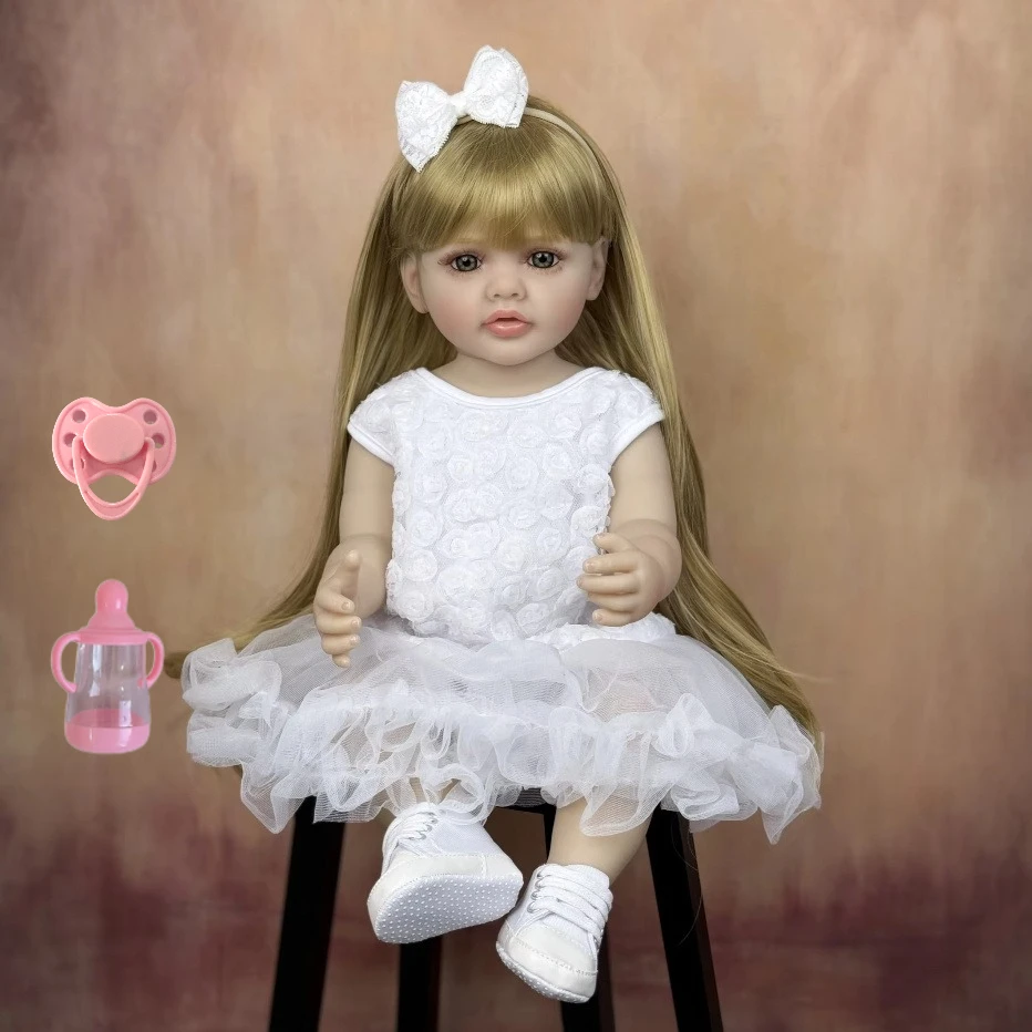 BZDOLL 55cm 22in Full Soft Vinyl Reborn Baby Doll, Lifelike Blond Hair Princess, Handmade Birthday Gift for 3+ Kids
BZDOLL 55cm 22in Full Soft Vinyl Reborn Baby Doll, Lifelike Blond Hair Princess, Handmade Birthday Gift for 3+ Kids