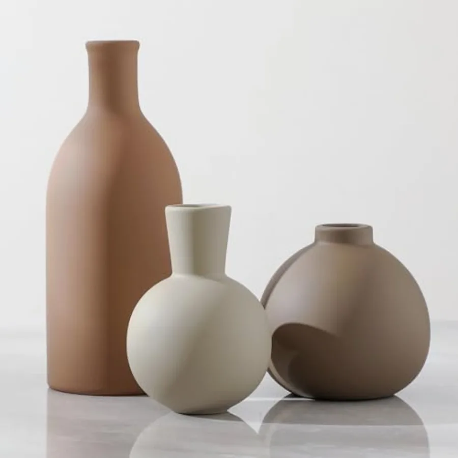Ceramic Vase Set of 3, Vases Home Decor Rustic Farmhouse Decorative Vase Pottery Vases for Bouquet Pampas Grass Dried Fresh Flo
Ceramic Vase Set of 3, Vases Home Decor Rustic Farmhouse Decorative Vase Pottery Vases for Bouquet Pampas Grass Dried Fresh Flo