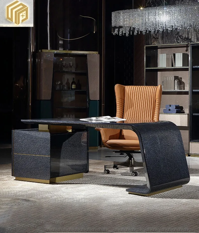 Modern Italian light luxury desk chair combination home office desk study desk
Modern Italian light luxury desk chair combination home office desk study desk