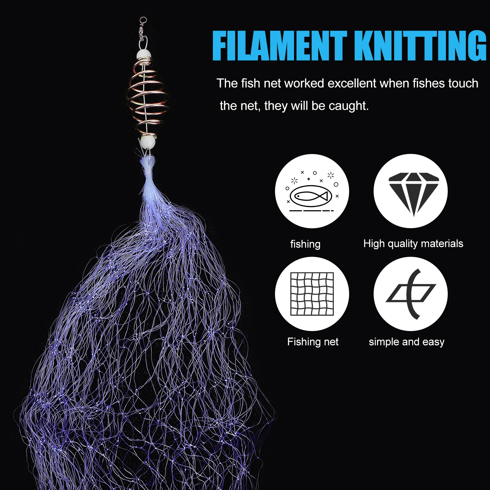 10 Pcs Fishing Net Cast Trap Casting Nets Bait Small Fishnet for Carp Fishnets Throw
10 Pcs Fishing Net Cast Trap Casting Nets Bait Small Fishnet for Carp Fishnets Throw