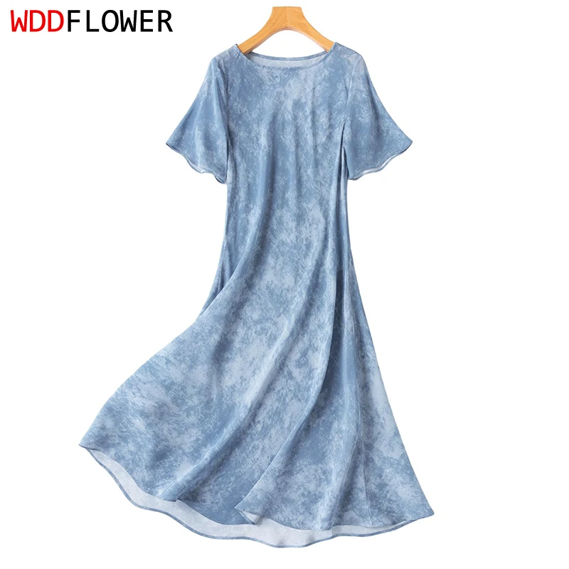 Women Silk Dress 100% Mulberry Silk Light Blue Printed Fitted Type Bias Cut Short Sleeve Knee-Length Dress M L M1631
Women Silk Dress 100% Mulberry Silk Light Blue Printed Fitted Type Bias Cut Short Sleeve Knee-Length Dress M L M1631