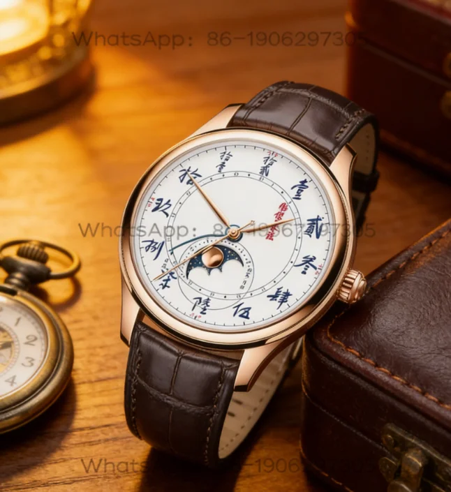 Original Chinese Style Watch Male Mechanical Watch Automatic Chinese Capital Chinese Characters Moon Phase Calendar Male Watch
Original Chinese Style Watch Male Mechanical Watch Automatic Chinese Capital Chinese Characters Moon Phase Calendar Male Watch