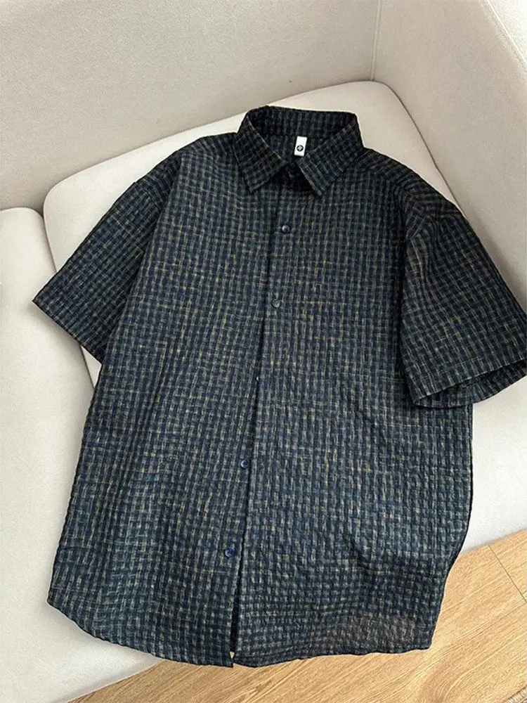 Summer Thin Breathable Cool Feeling Plaid Bubble Shirt Short Sleeve Men Women Casual Style Durable Material Short Sleeve Shirt
Summer Thin Breathable Cool Feeling Plaid Bubble Shirt Short Sleeve Men Women Casual Style Durable Material Short Sleeve Shirt