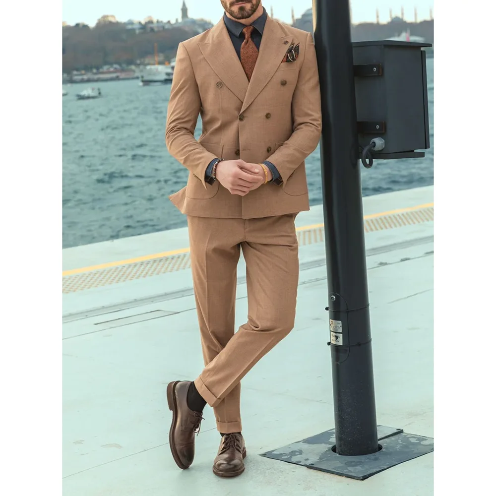 Men's Double Breasted Suit 2 Piece Set Formal Business Casual Office Wear Slim Wedding Party Tuxedos Tailored Blazer and Pants
Men's Double Breasted Suit 2 Piece Set Formal Business Casual Office Wear Slim Wedding Party Tuxedos Tailored Blazer and Pants