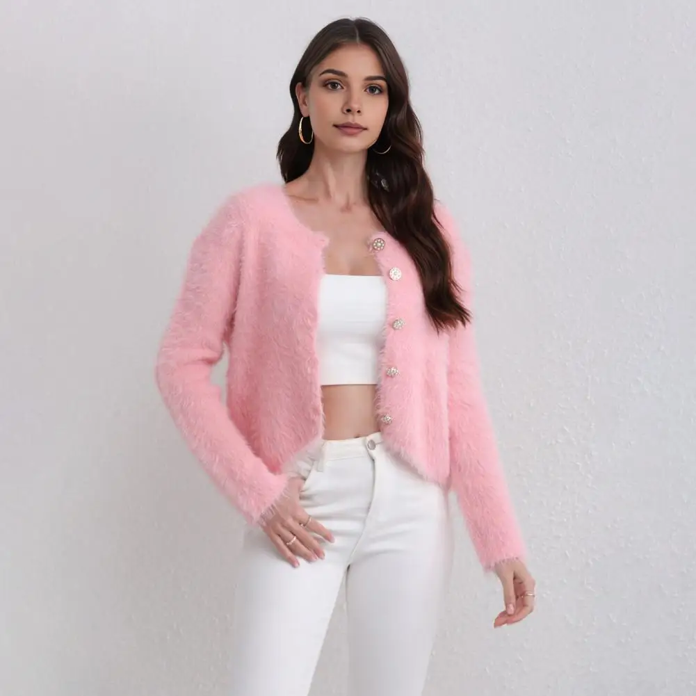 Short Jacket Winter Coat Cozy Faux Fur Knitted Sweater Jacket for Women Warm Winter Cardigan Coat with Plush Texture
Short Jacket Winter Coat Cozy Faux Fur Knitted Sweater Jacket for Women Warm Winter Cardigan Coat with Plush Texture