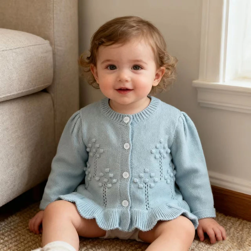 Осенний вязаный свитер с цветочным узором для новорожденных девочек, зимний свободный свитер, однотонный свитер с длинными рукавами и круглым вырезом, топы, детское пальто от 3 месяцев до 6 лет
Осенний вязаный свитер с цветочным узором для новорожденных девочек, зимний свободный свитер, однотонный свитер с длинными рукавами и круглым вырезом, топы, детское пальто от 3 месяцев до 6 лет