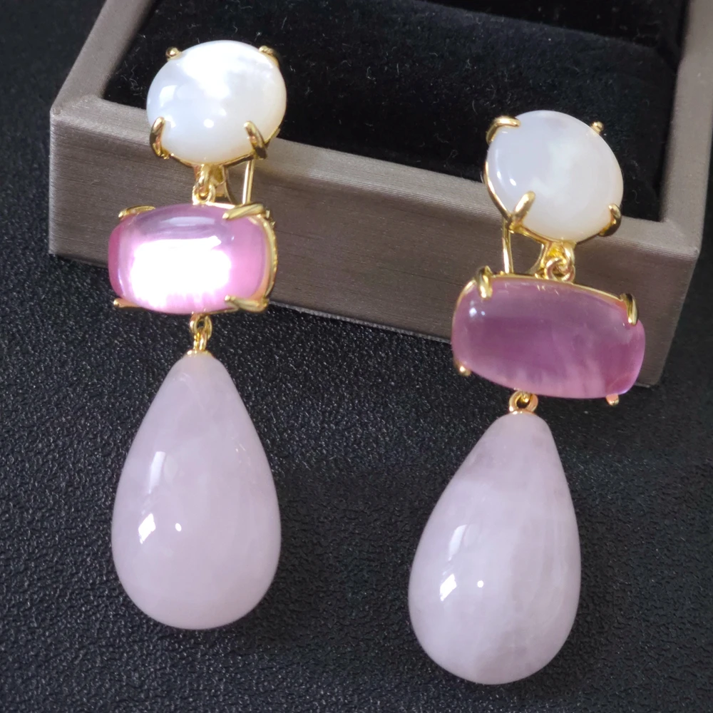 KQDANCE Hand Craft Mother of Pearl Pink Rose Quartz Multi Color Large Water Drop Earrings with 925 Silver Needle Jewelry Women
KQDANCE Hand Craft Mother of Pearl Pink Rose Quartz Multi Color Large Water Drop Earrings with 925 Silver Needle Jewelry Women