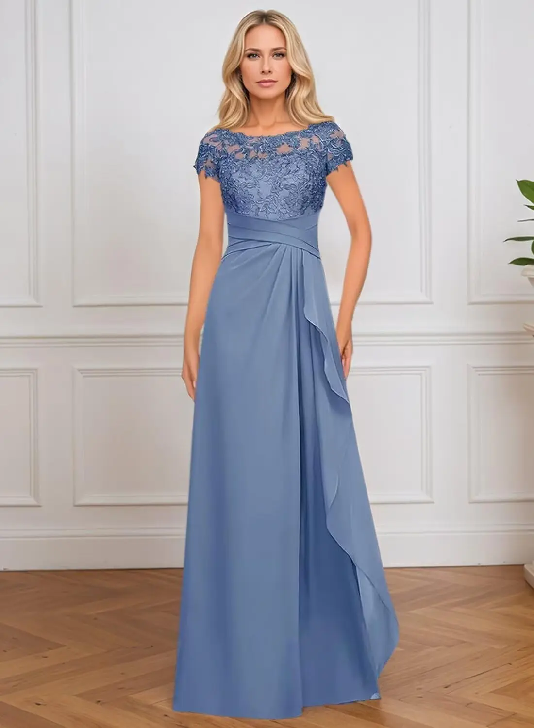 Mother of The Bride Dresses for Women Lace Mother of The Groom Dress Long Formal Wedding Party Gowns with Cap Sleeves
Mother of The Bride Dresses for Women Lace Mother of The Groom Dress Long Formal Wedding Party Gowns with Cap Sleeves