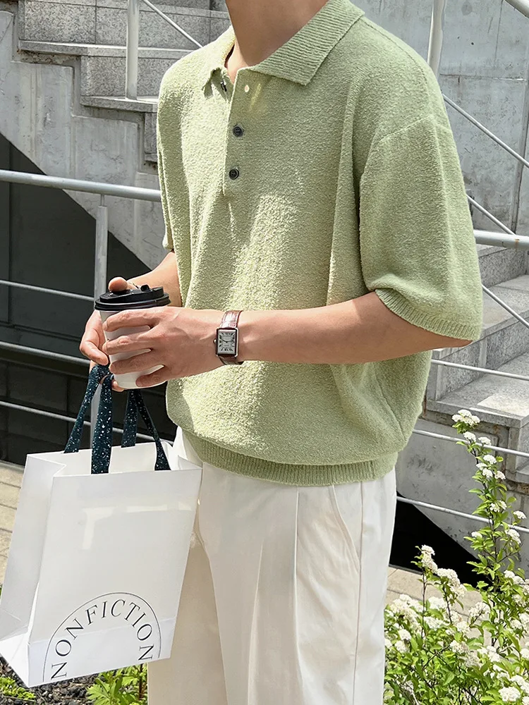 MYQ simple retro knitted Polo shirt short sleeve men's summer loose casual half sleeve Korean style trend lapel T-shirt
MYQ simple retro knitted Polo shirt short sleeve men's summer loose casual half sleeve Korean style trend lapel T-shirt