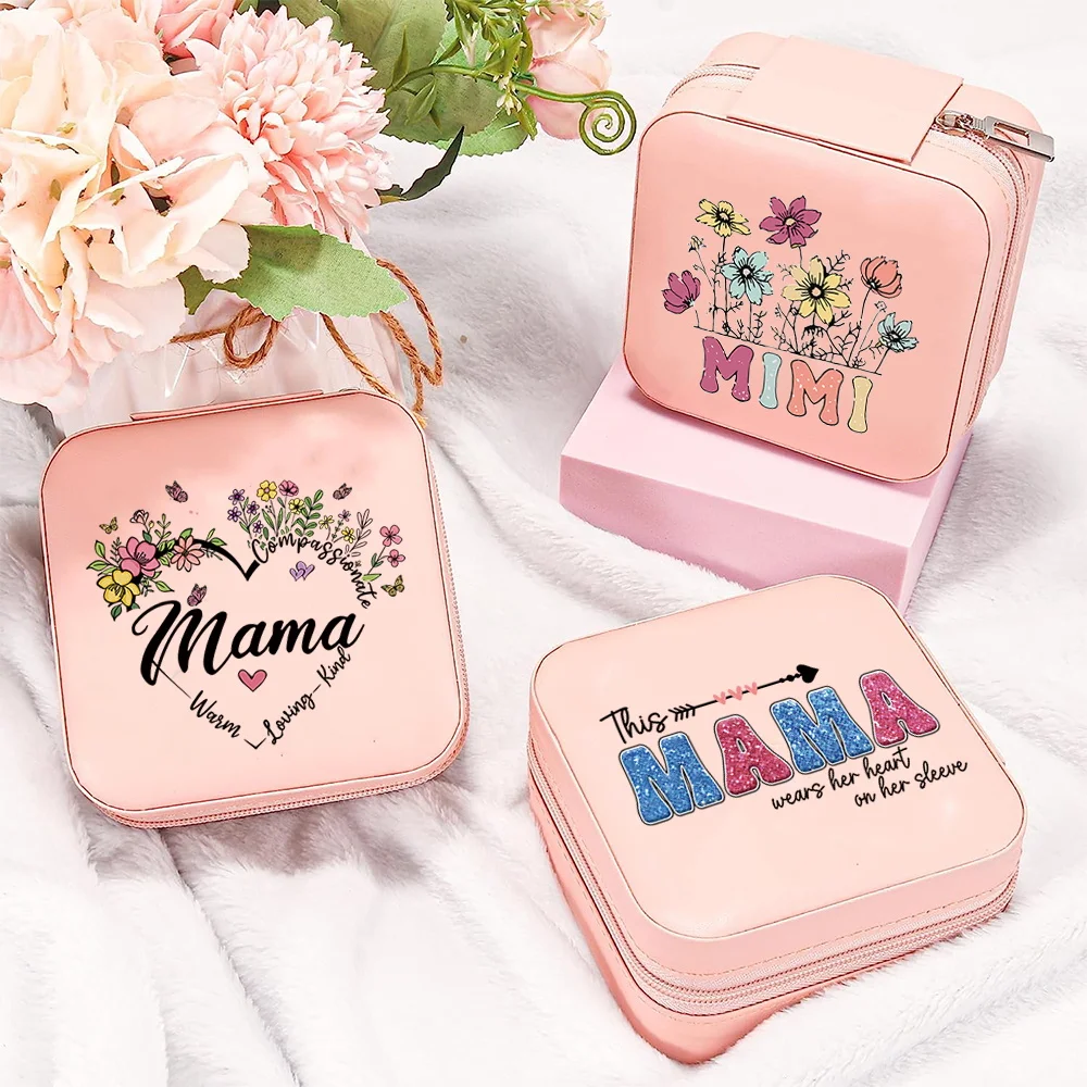 Jewelry Organizer Pink Jewelry Zipper Case Mom Pattern Earrings Necklace Ring Boxes Portable Jewelry Box Leather Storage
Jewelry Organizer Pink Jewelry Zipper Case Mom Pattern Earrings Necklace Ring Boxes Portable Jewelry Box Leather Storage