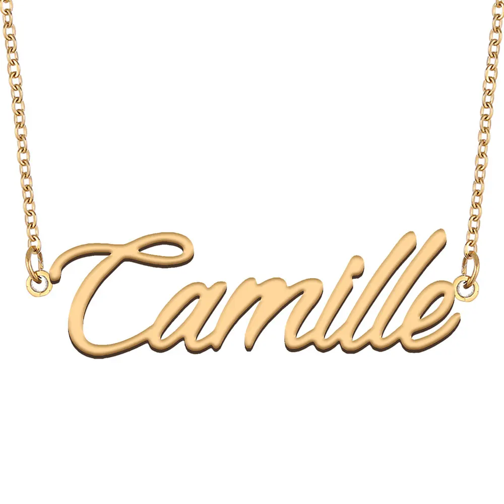Camille Name Necklace for Women Stainless Steel Jewelry Gold Color Nameplate Pendants Collares Para Mujer Letters Choker
Camille Name Necklace for Women Stainless Steel Jewelry Gold Color Nameplate Pendants Collares Para Mujer Letters Choker