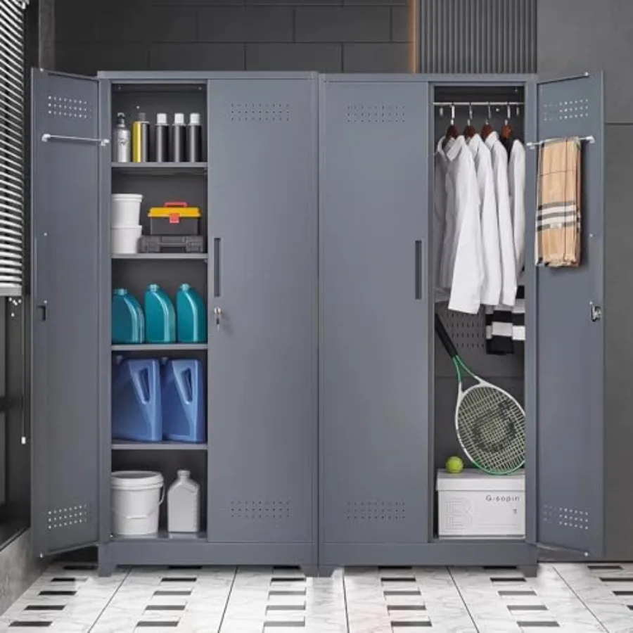 65 H Metal Broom Closet Storage Cabinet Freestanding Garage Storage Cabinet with Hanging Rod and Locking Doors Bathroom Storage
65 H Metal Broom Closet Storage Cabinet Freestanding Garage Storage Cabinet with Hanging Rod and Locking Doors Bathroom Storage