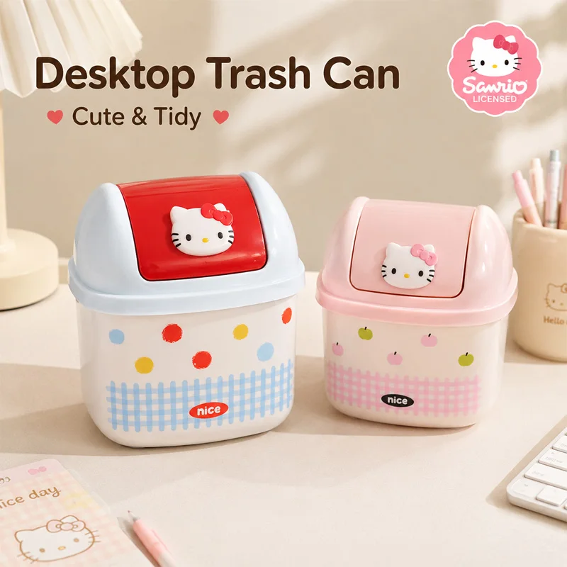 Sanrio Licensed Hello Kitty Flip Top Desktop Trash Can Cute Mini Waste Bin for Home Office Desk Creative Small Storage Container
Sanrio Licensed Hello Kitty Flip Top Desktop Trash Can Cute Mini Waste Bin for Home Office Desk Creative Small Storage Container