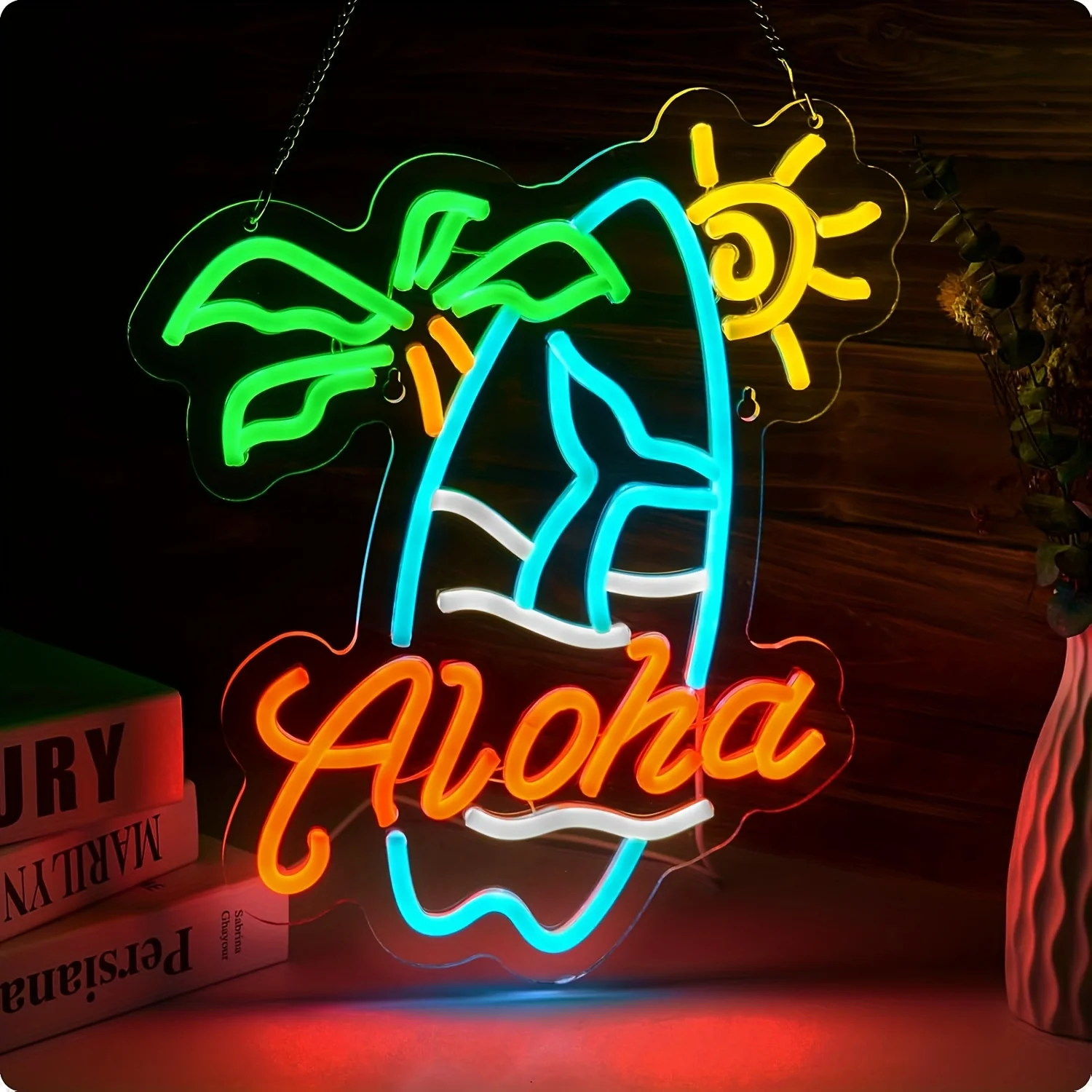 Hawaiian-Themed Neon Sign Vibrant Tropical Palm Tree Sun Neon Light USB-Powered for Bar Pub Club Home Party Restaurant Bar Decor
Hawaiian-Themed Neon Sign Vibrant Tropical Palm Tree Sun Neon Light USB-Powered for Bar Pub Club Home Party Restaurant Bar Decor