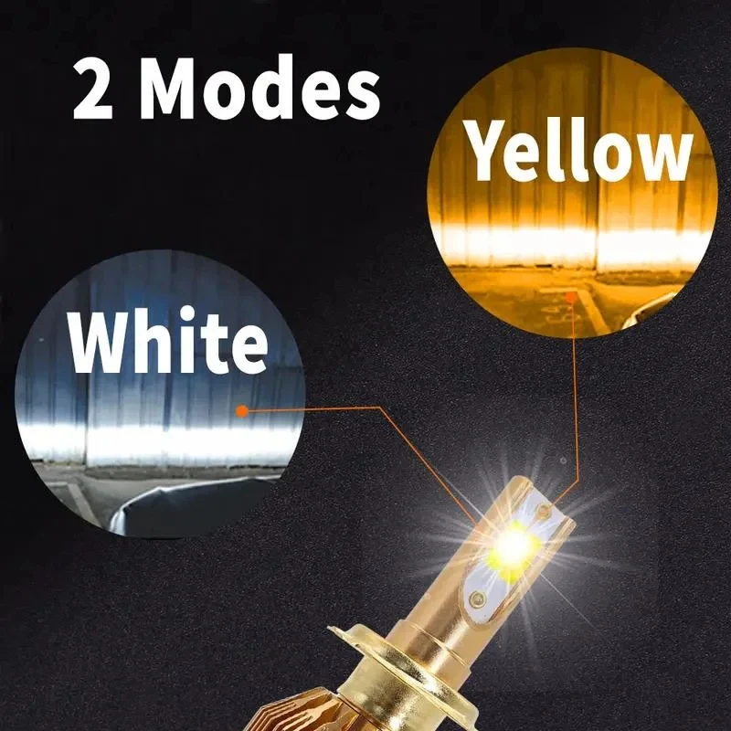 2 PIECES TWO COLORS LED Headlight H11 H4 H7 9005 9006 HB3 HB4 Car Auto Fog Light Bulb H8 H9 6000K 3000K Turbo Light White Yellow
2 PIECES TWO COLORS LED Headlight H11 H4 H7 9005 9006 HB3 HB4 Car Auto Fog Light Bulb H8 H9 6000K 3000K Turbo Light White Yellow