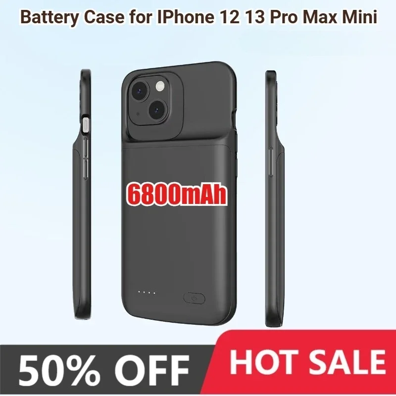6800mAh Battery Charger Cases for IPhone 12 13 Pro Max Power Bank Case for IPhone 13 12 Mini Battery Charging Cover Black/blue
6800mAh Battery Charger Cases for IPhone 12 13 Pro Max Power Bank Case for IPhone 13 12 Mini Battery Charging Cover Black/blue