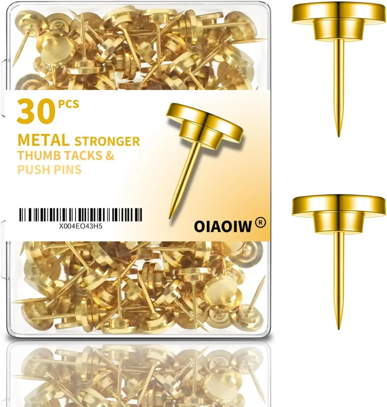 30 Pcs Gold Metal Push Pins for Wall, Clear Thumbtacks for Bulletin Board, Cork Board, Shadow Box Display
30 Pcs Gold Metal Push Pins for Wall, Clear Thumbtacks for Bulletin Board, Cork Board, Shadow Box Display
