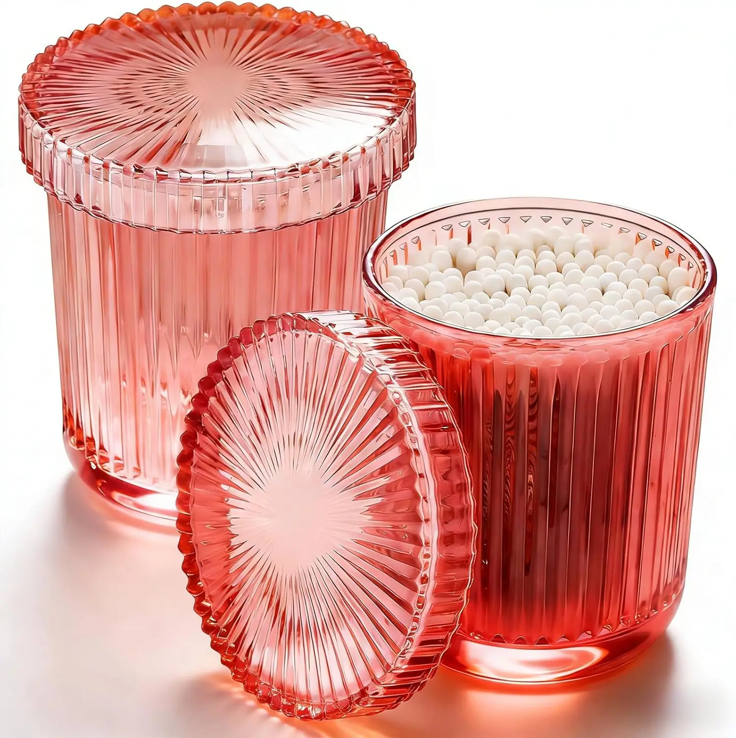 2 Pack Glass Qtip Dispenser, Clear Bathroom Storage for Cotton Swabs, Balls & Pads, Vanity Organizer (Pink)
2 Pack Glass Qtip Dispenser, Clear Bathroom Storage for Cotton Swabs, Balls & Pads, Vanity Organizer (Pink)