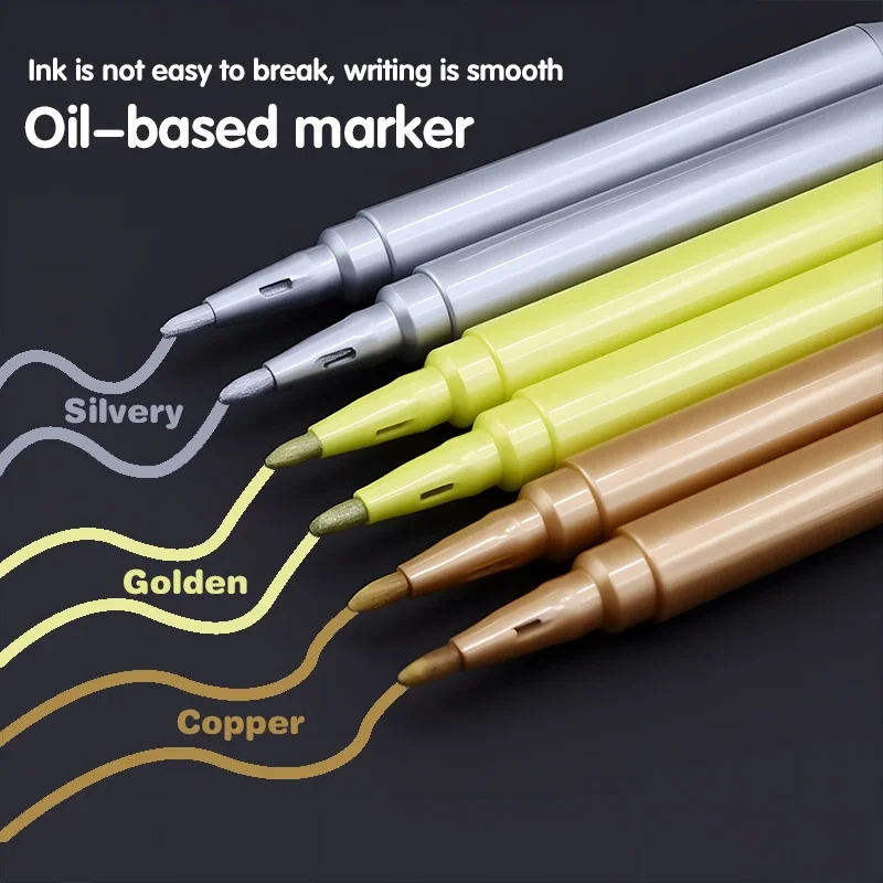 8/15PCS Highlight Metallic Marker Pen Gold Silvery Waterproof Permanent Paint Marker Pen for Ceramic,Glass DIY Painting Supplies
8/15PCS Highlight Metallic Marker Pen Gold Silvery Waterproof Permanent Paint Marker Pen for Ceramic,Glass DIY Painting Supplies
