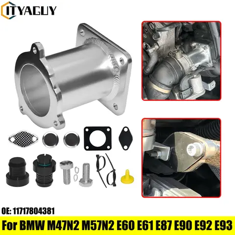 Aluminum EGR Valve Kit for BMW M47N2 M57N2 E60 E61 E87 E90 E92 E93 320 325D 330D 525D 530D 520I X3 X6 X5 11717804381 11717792077