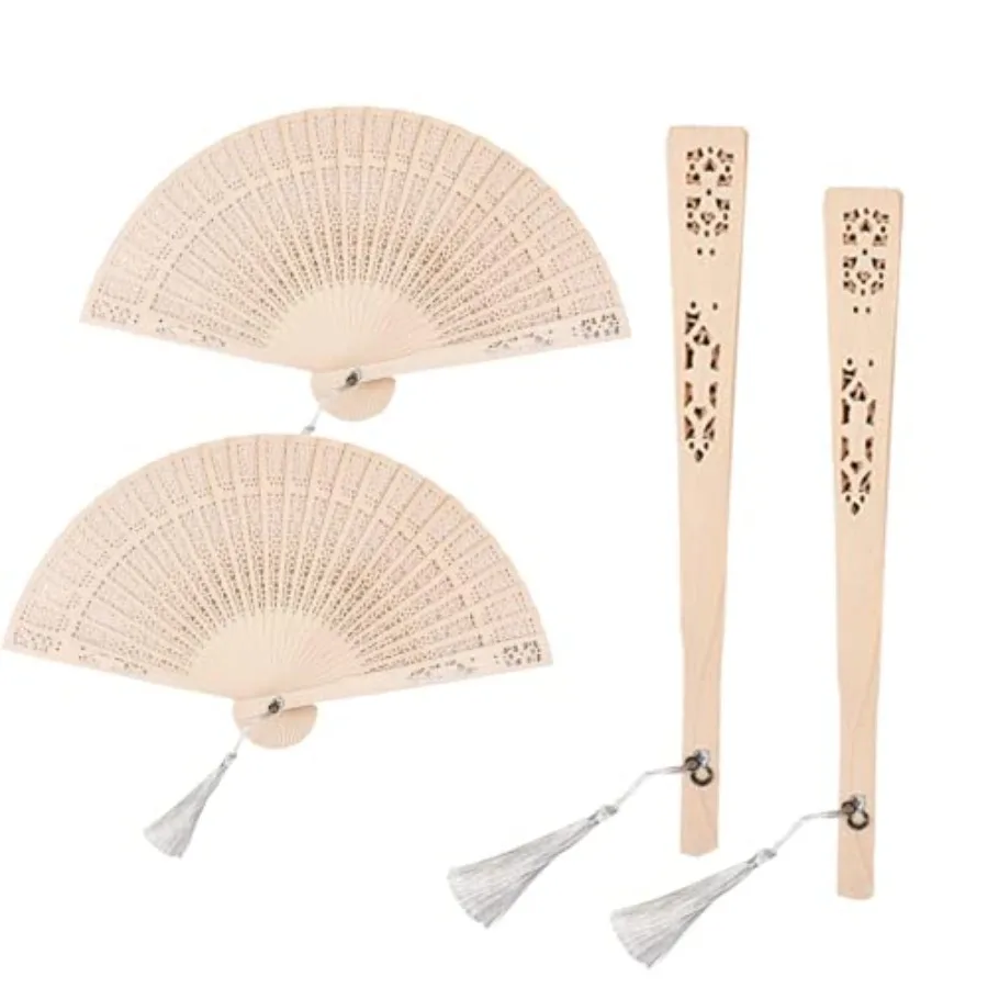 4 PCS Wooden Folding Fans Handheld Vintage Wood Hand Fan Foldable Chinese Sandalwood Fans with Tassels for Women Wedding Favors
4 PCS Wooden Folding Fans Handheld Vintage Wood Hand Fan Foldable Chinese Sandalwood Fans with Tassels for Women Wedding Favors