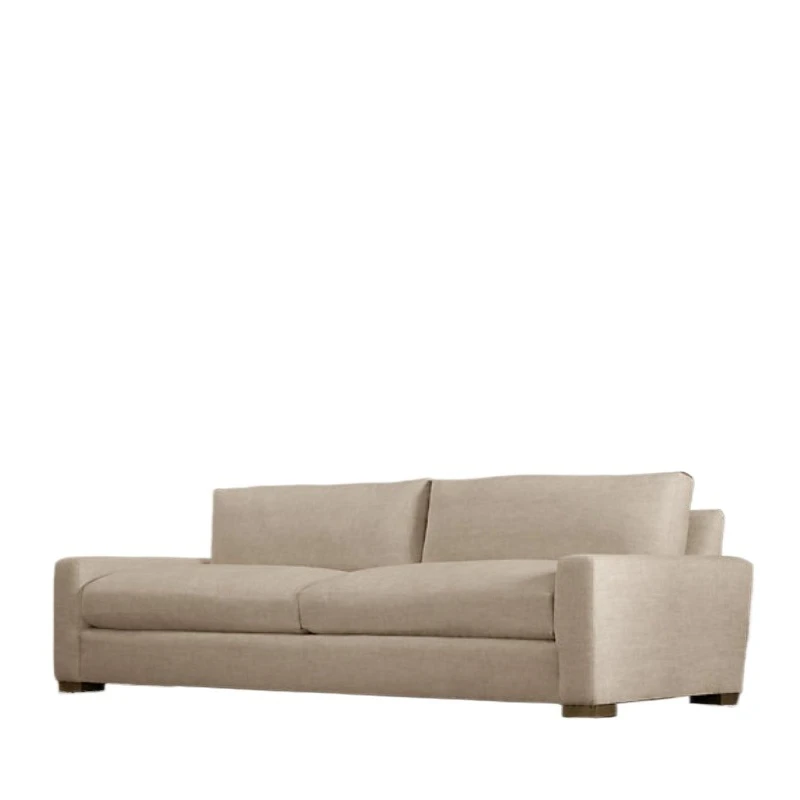 Original single French country solid wood furniture linen fabric down double sofa American simple modern design
Original single French country solid wood furniture linen fabric down double sofa American simple modern design