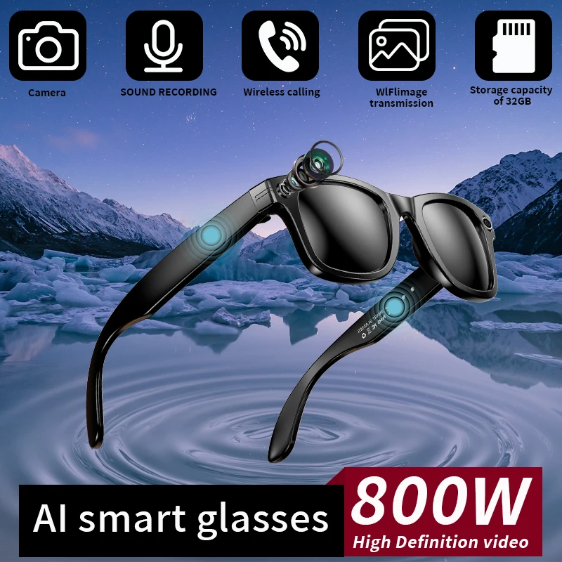 New Photochromic Lenses Smart Glasses 800W Camera HD Video Recording Bluetooth Call Glasses AI Smart Translation Sunglasses
New Photochromic Lenses Smart Glasses 800W Camera HD Video Recording Bluetooth Call Glasses AI Smart Translation Sunglasses