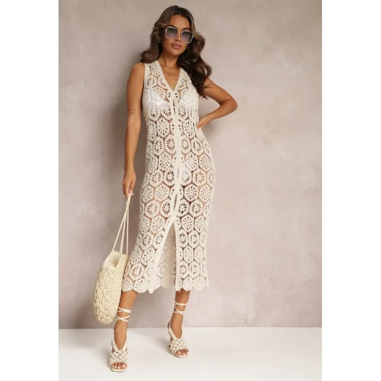 Women's n Lace Hollow out Knitted Cardigan Summer Outerwear Mid-Length Open-irt Outer Layer over Vest Skirt
Women's n Lace Hollow out Knitted Cardigan Summer Outerwear Mid-Length Open-irt Outer Layer over Vest Skirt