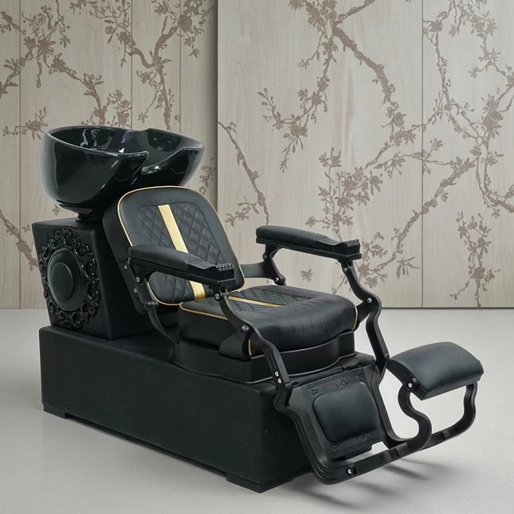Modern Black Leather Barbershop Furniture Reclining Washing Chair Luxury Salon Equipment Head Spa Shampoo Chair
Modern Black Leather Barbershop Furniture Reclining Washing Chair Luxury Salon Equipment Head Spa Shampoo Chair