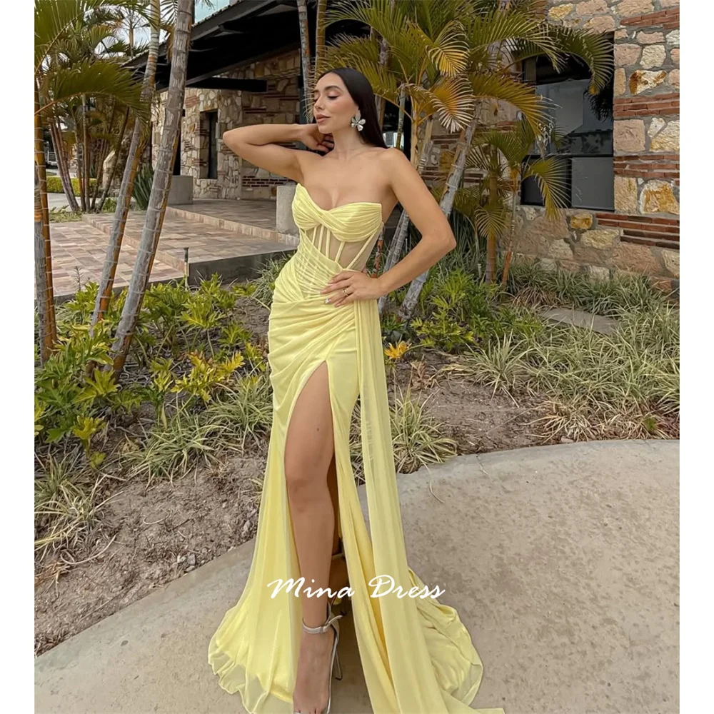 Mina Customized Translucent Evening Dress Luxury Elegant Wedding Guest Dresses for Special Occasions High Slit Strapless Prom
Mina Customized Translucent Evening Dress Luxury Elegant Wedding Guest Dresses for Special Occasions High Slit Strapless Prom