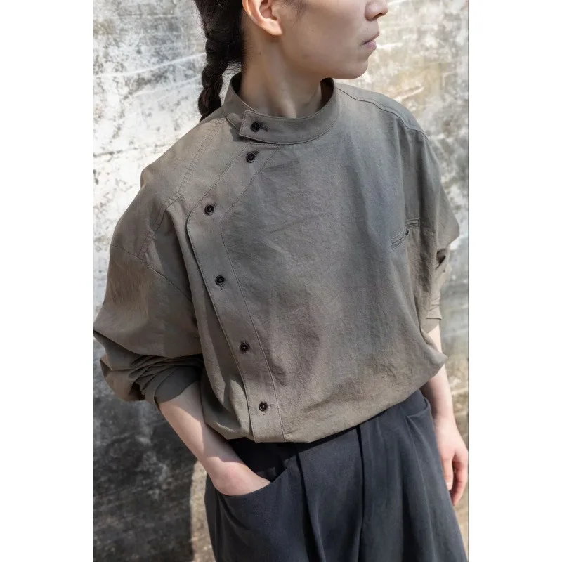 Women's New Chinese Style Stand Collar Long Sleeve Shirt Artisan Button Detail Top Blouses
Women's New Chinese Style Stand Collar Long Sleeve Shirt Artisan Button Detail Top Blouses