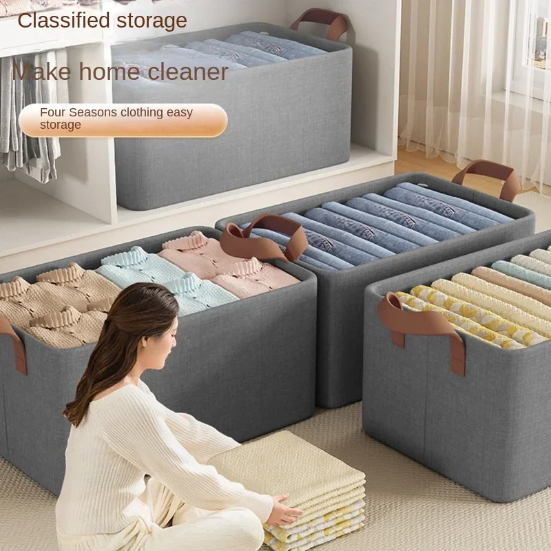 Wardrobe Storage Box with Compartment, Folding Container for Clothes and Pants, Household Style Storage Box,Cationic Steel Frame
Wardrobe Storage Box with Compartment, Folding Container for Clothes and Pants, Household Style Storage Box,Cationic Steel Frame