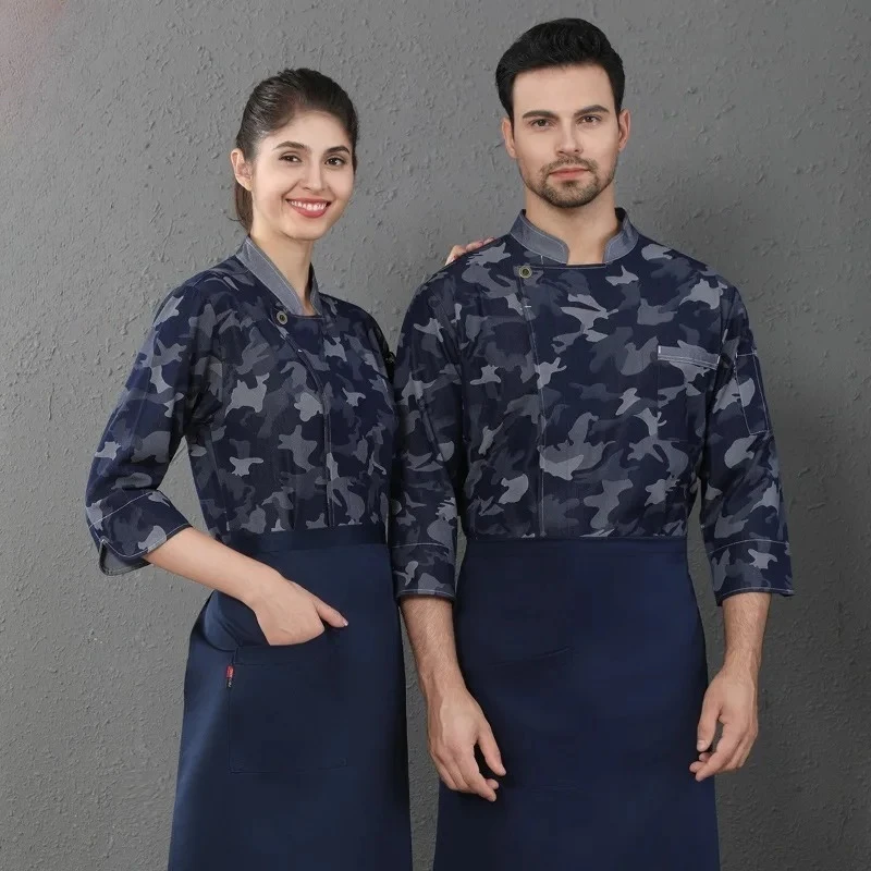 Куртка повара с длинным рукавом, осенне-зимняя, для мужчин и женщин, для отелей, ресторанов, пекарен, униформа повара, камуфляжный комплект с логотипом
Куртка повара с длинным рукавом, осенне-зимняя, для мужчин и женщин, для отелей, ресторанов, пекарен, униформа повара, камуфляжный комплект с логотипом