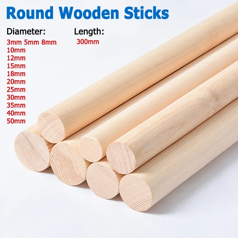1-10pcs 3-50mm L=300mm Round Wooden Sticks DIY Handmade Craft Making Small Wooden Stick Rod Material For Woodworking Supplies
1-10pcs 3-50mm L=300mm Round Wooden Sticks DIY Handmade Craft Making Small Wooden Stick Rod Material For Woodworking Supplies