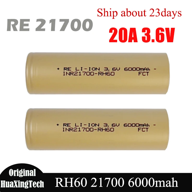 Новая оригинальная аккумуляторная батарея Reliance RE 21700 RH60, 6000 мАч, большая емкость, 3.6В, 20А, перезаряжаемые литиевые батареи, элемент INR21700-RH60
Новая оригинальная аккумуляторная батарея Reliance RE 21700 RH60, 6000 мАч, большая емкость, 3.6В, 20А, перезаряжаемые литиевые батареи, элемент INR21700-RH60