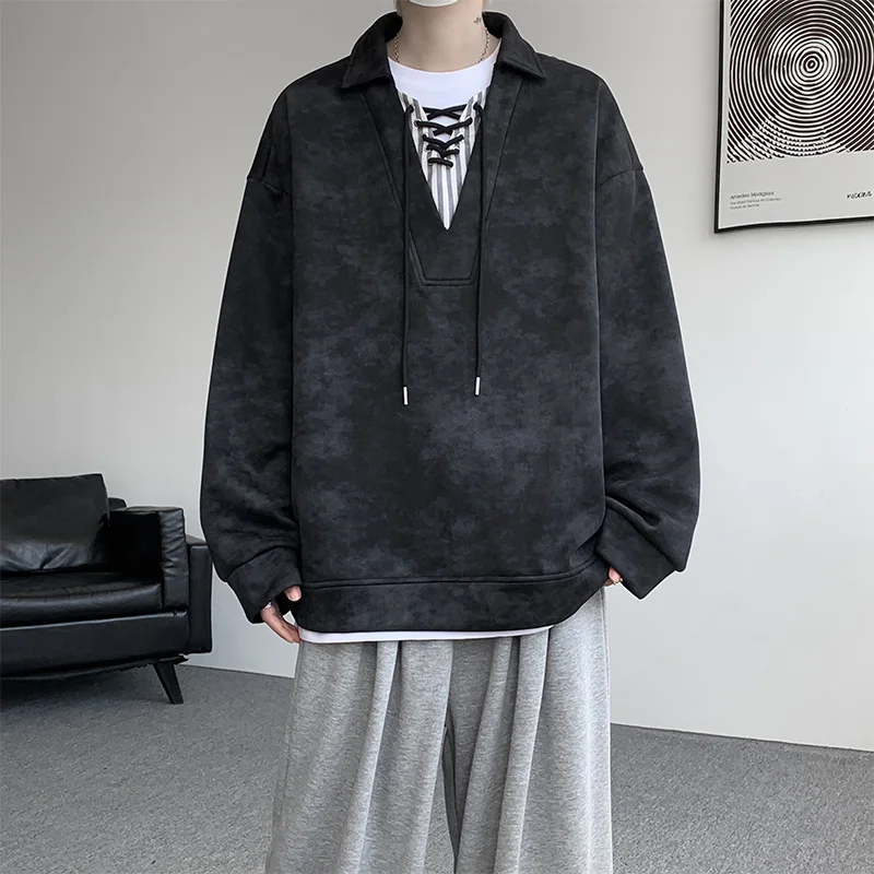 Толстовка с воротником, мужской многослойный пуловер с v-образным вырезом, уличная одежда из двух предметов, повседневная куртка с капюшоном, осень 2025, новый дизайн Tie Dye
Толстовка с воротником, мужской многослойный пуловер с v-образным вырезом, уличная одежда из двух предметов, повседневная куртка с капюшоном, осень 2025, новый дизайн Tie Dye