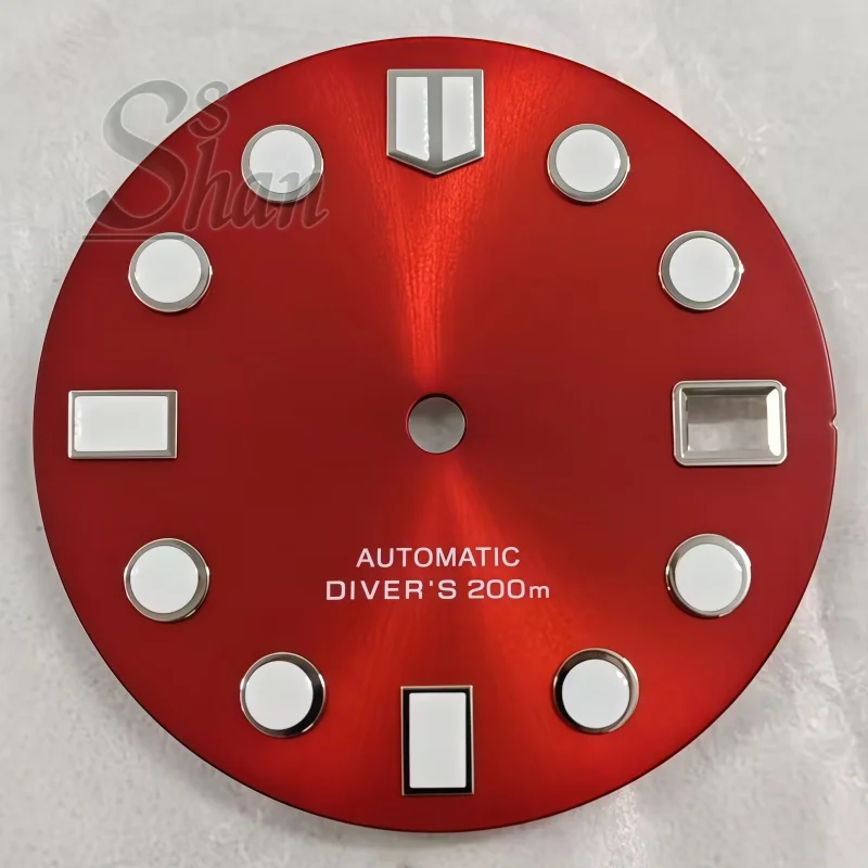 29mm Luminous Watch Dial, 7 Colors Optional, Diver Style Watch Face for NH35A NH36 Automatic Movement, 3 O'clock Date Window
29mm Luminous Watch Dial, 7 Colors Optional, Diver Style Watch Face for NH35A NH36 Automatic Movement, 3 O'clock Date Window