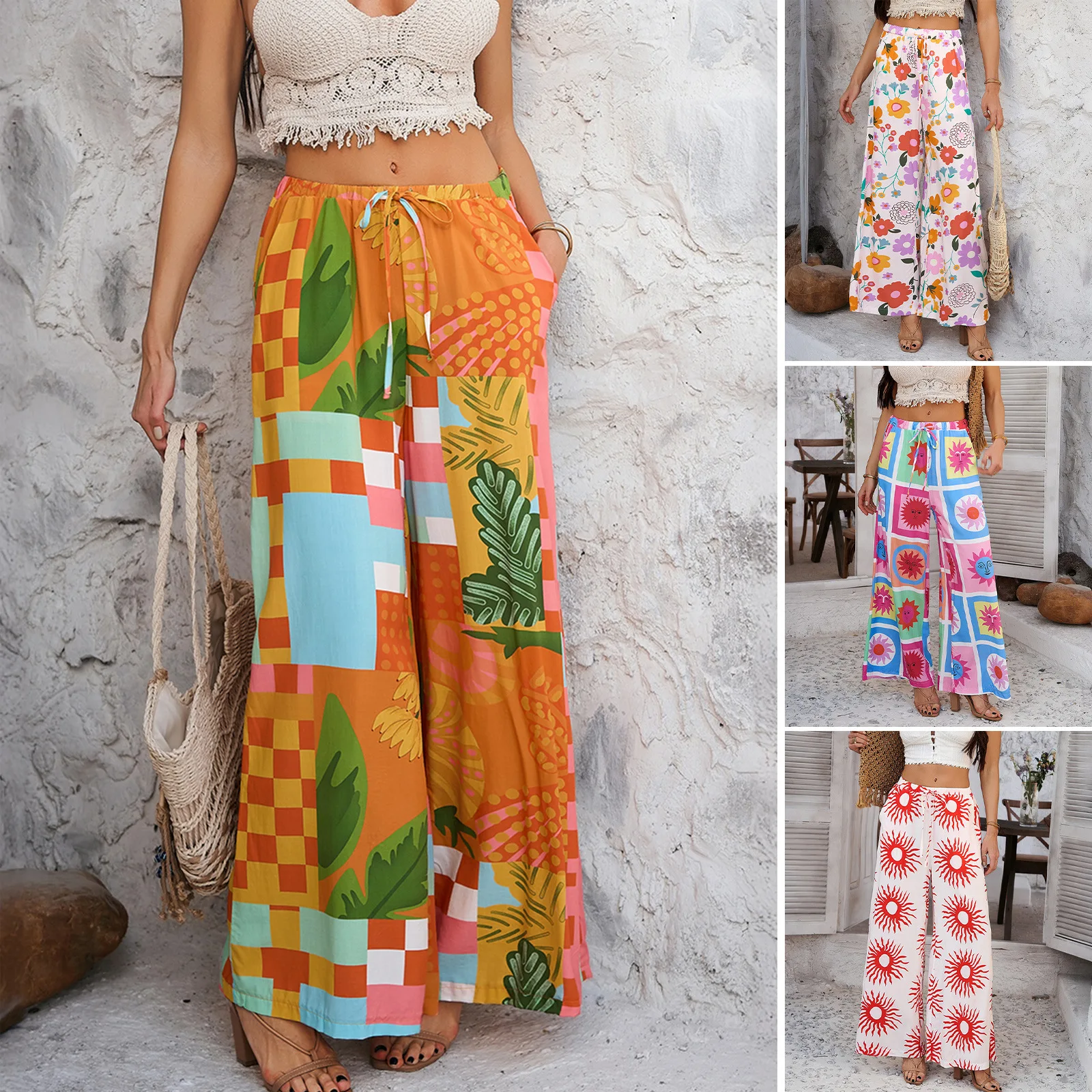 High Quality Hot Selling 2025 Boho Vacation Style Cotton Printed Versatile Casual Pants Wholesale Streetwear Wide Leg Pants Y2k
High Quality Hot Selling 2025 Boho Vacation Style Cotton Printed Versatile Casual Pants Wholesale Streetwear Wide Leg Pants Y2k