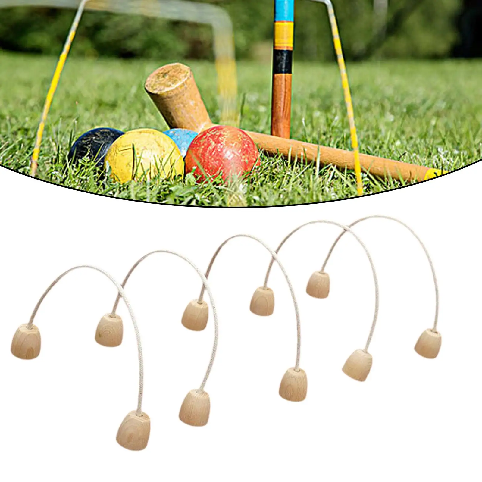 Wooden Croquet Hoops Outdoor Gateball Wicket Set for Family Lawn Games and Backyard Fun
Wooden Croquet Hoops Outdoor Gateball Wicket Set for Family Lawn Games and Backyard Fun