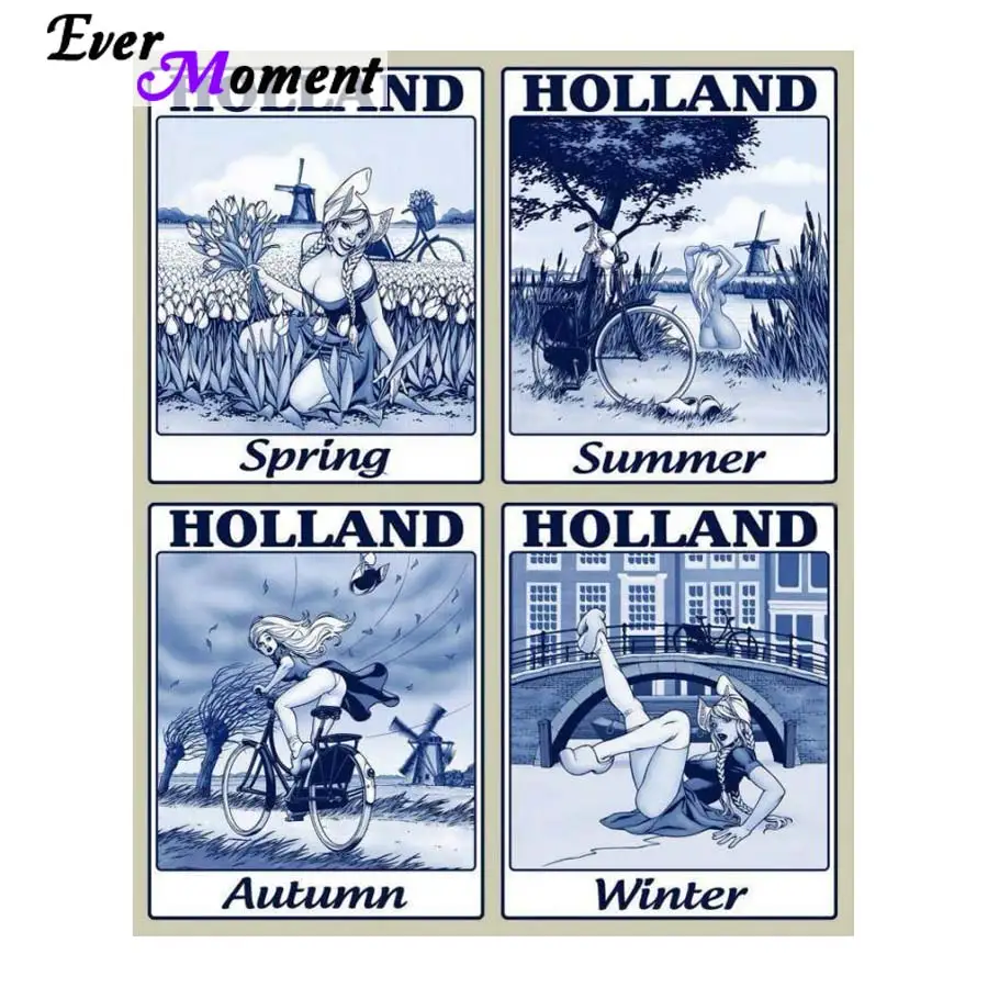 Holland Four Seasons Spring Summer Autumn Winter 5d diy cross stitch diamand painting resin drill Round Square needlwork ASF699
Holland Four Seasons Spring Summer Autumn Winter 5d diy cross stitch diamand painting resin drill Round Square needlwork ASF699