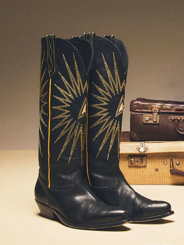 Retro Embroidered Western Knight Boots High Top Long Boots Genuine Leather Pointed Toe Youth Casual All-Season High Heel
Retro Embroidered Western Knight Boots High Top Long Boots Genuine Leather Pointed Toe Youth Casual All-Season High Heel