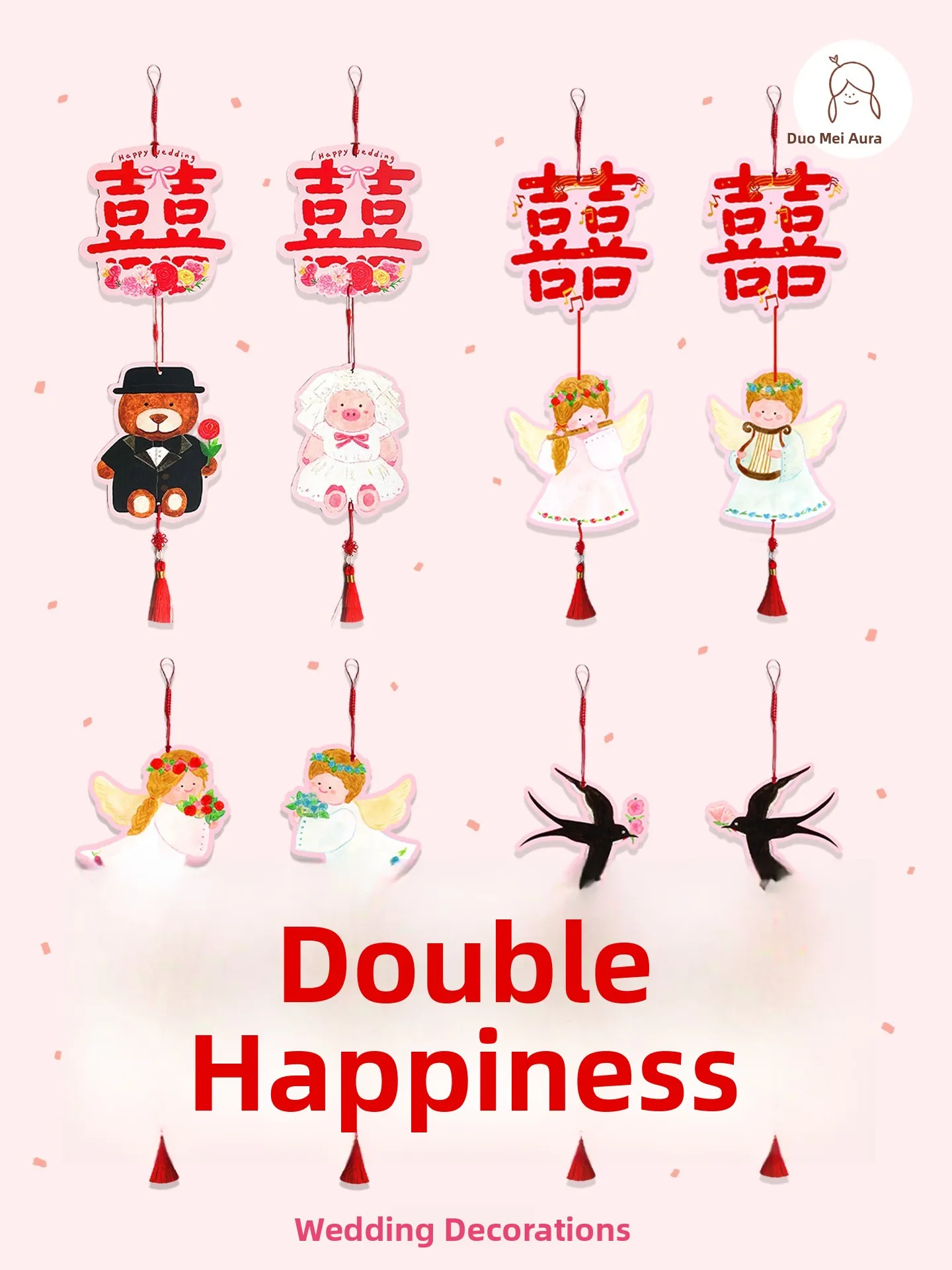Wedding Decoration Small Angel-aped Ornament Door Hanging for Marital Bedroom Double Happin Character Decorations
Wedding Decoration Small Angel-aped Ornament Door Hanging for Marital Bedroom Double Happin Character Decorations