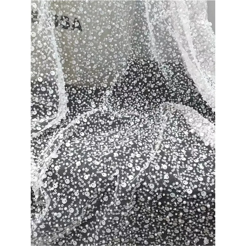Newly Designed Beaded Sequined Embroidered Lace Netting Fabric 135cm Wide Perfect for Wedding Dress and DIY Projects
Newly Designed Beaded Sequined Embroidered Lace Netting Fabric 135cm Wide Perfect for Wedding Dress and DIY Projects