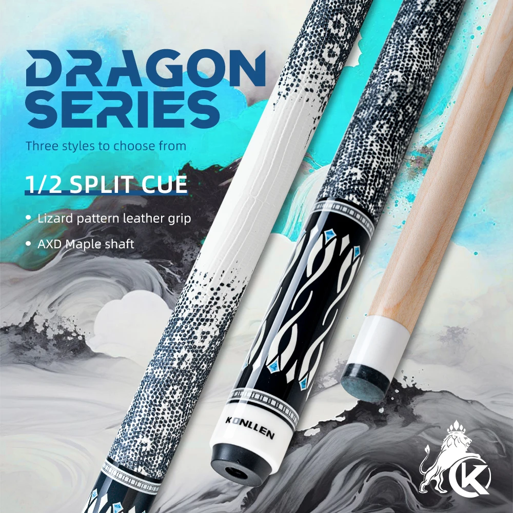 KONLLEN Dragon Billiard Pool Cue Tiger Everest Tip Maple Shaft Carbon Sticks 148cm Leather Wrap 3/8*8 Joint With Extension
KONLLEN Dragon Billiard Pool Cue Tiger Everest Tip Maple Shaft Carbon Sticks 148cm Leather Wrap 3/8*8 Joint With Extension