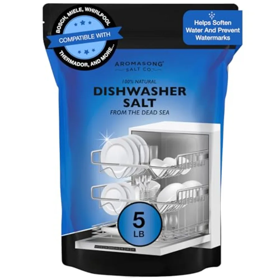 Aromasong Dishwasher Salt 5 LB - 100% Natural Water Softening Agent Compatible with Bosch, Miele, Whirlpool, Thermador and More
Aromasong Dishwasher Salt 5 LB - 100% Natural Water Softening Agent Compatible with Bosch, Miele, Whirlpool, Thermador and More