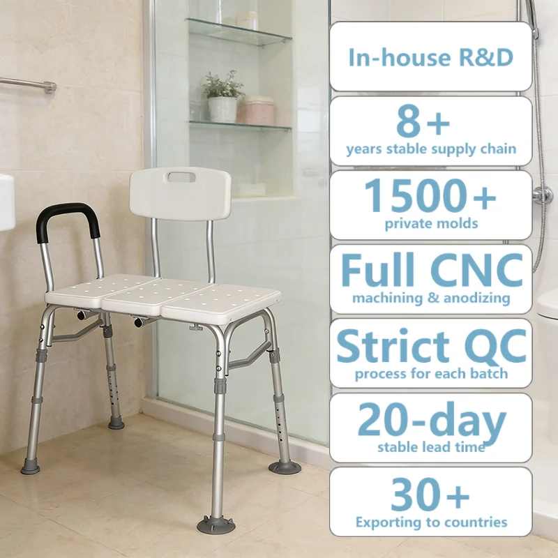 Simplywalk Aluminum Alloy 100KG Bath Shower Chair Non-skid Feet Bathtub Paraplegic MDR CE Certification Customization
Simplywalk Aluminum Alloy 100KG Bath Shower Chair Non-skid Feet Bathtub Paraplegic MDR CE Certification Customization