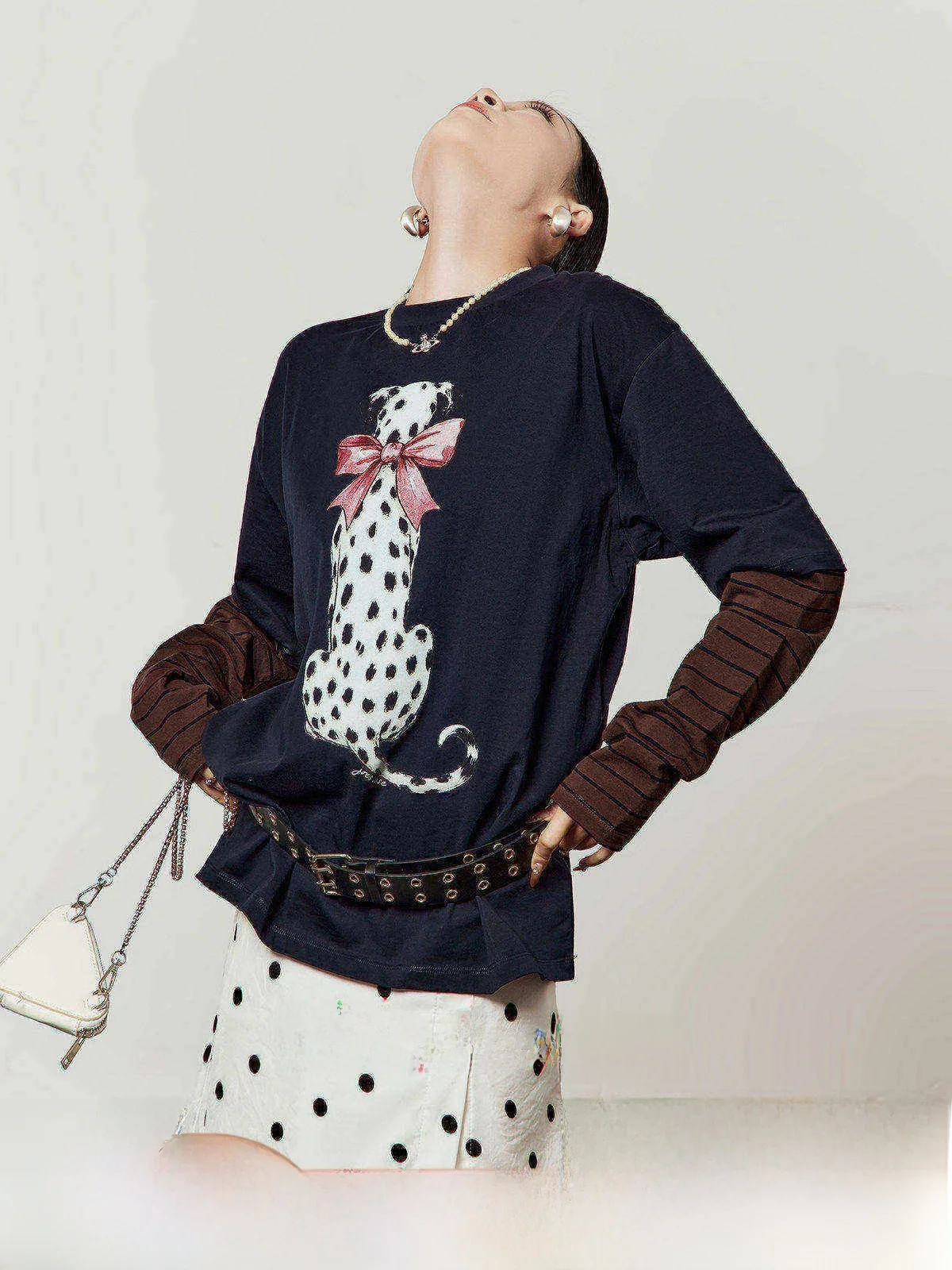 Loose Long Sleeve T-Shirt Women's Royal Blue Printed Casual Style Splicing Spring New Arrival Fashion Retro Pattern Leopard
Loose Long Sleeve T-Shirt Women's Royal Blue Printed Casual Style Splicing Spring New Arrival Fashion Retro Pattern Leopard