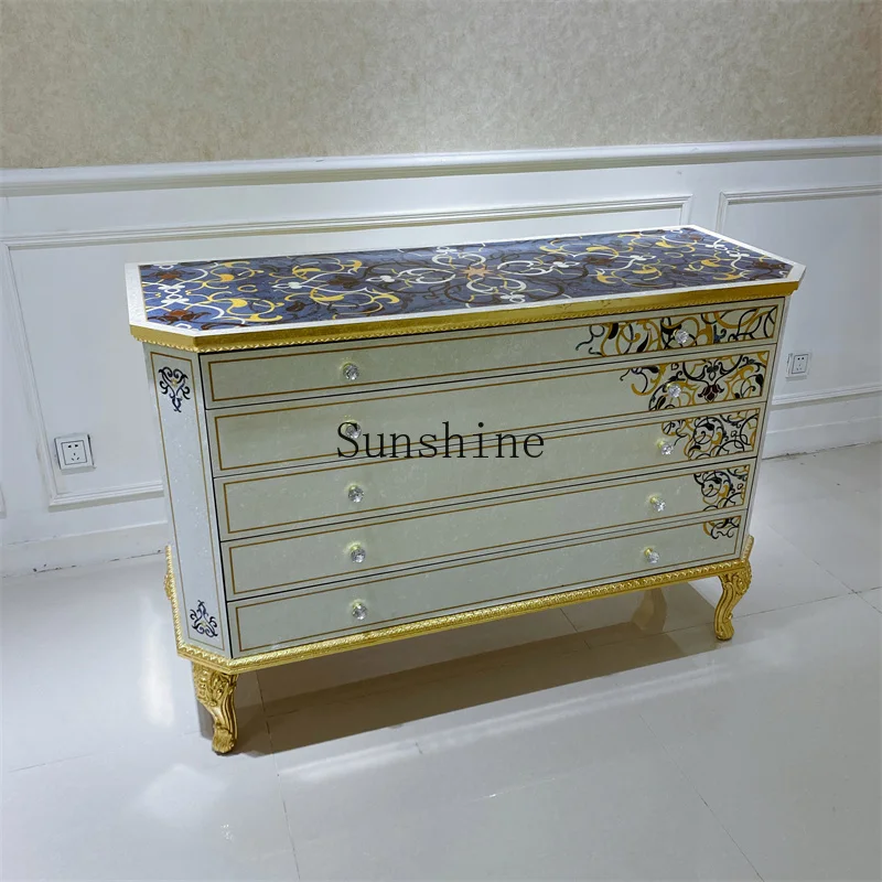 French solid wood carving flower light luxury shell parquet storage large bedroom chest of drawers
French solid wood carving flower light luxury shell parquet storage large bedroom chest of drawers