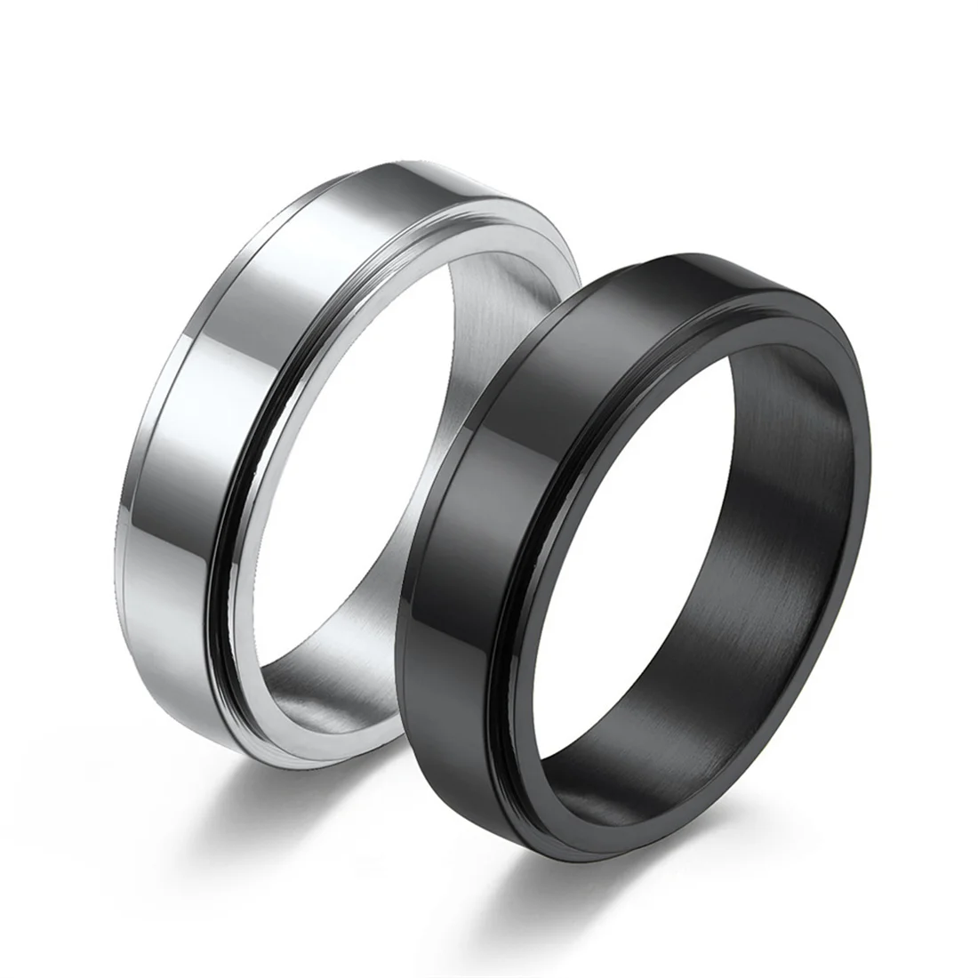 Fidget Anxiety Spinner Ring Black Silver Color Stainless Steel Rotatable Spinning Anti Stress Rings for Men Women Jewelry Gift
Fidget Anxiety Spinner Ring Black Silver Color Stainless Steel Rotatable Spinning Anti Stress Rings for Men Women Jewelry Gift